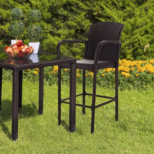 Load image into Gallery viewer, 2 pcs Outdoor Rattan Set High Chairs