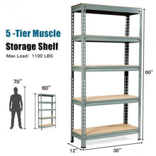 Load image into Gallery viewer, 5-Tier Steel Shelving Unit Storage Shelves Heavy Duty Storage Rack-Gray