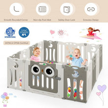Load image into Gallery viewer, 14-Panel Baby Playpen Kids Activity Center Foldable Play Yard with Lock Door
