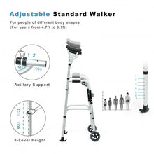 Load image into Gallery viewer, Folding Rehabilitation Auxiliary Standard Walker Aluminum Alloy with Support