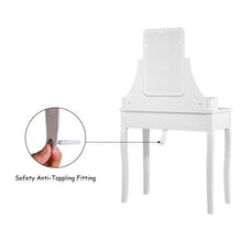 Load image into Gallery viewer, Vanity Set of Mirror Drawers Storage Box Makeup-White