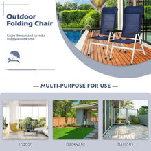 Load image into Gallery viewer, 2Pcs Patio Dining Chair with Adjust Portable Headrest-Blue
