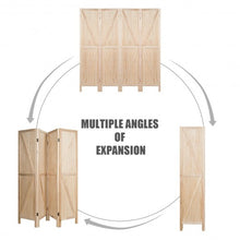 Load image into Gallery viewer, 4 Panels Folding Wooden Room Divider-Natural