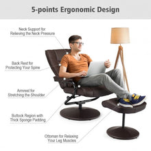 Load image into Gallery viewer, Recliner Chair Swivel Armchair Lounge-Brown