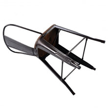 Load image into Gallery viewer, Set of 4 Rustic Metal Wood Bar Chairs with Seat-Wood