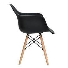 Load image into Gallery viewer, Set of 2 Mid Century Modern Molded Dining Arm Side Chair-Black