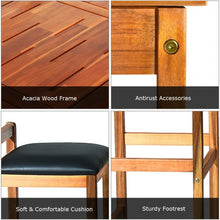 Load image into Gallery viewer, 7-Piece Patio Bar Set Outdoor Dining Table Stool Wood Furniture