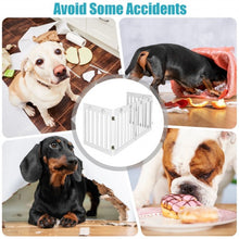 Load image into Gallery viewer, 24" Folding Wooden Freestanding Pet Gate Dog Gate with 360° Hinge -White