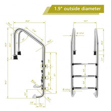 Load image into Gallery viewer, Stainless Steel Swimming Pool Ladder with Anti-Slip Step