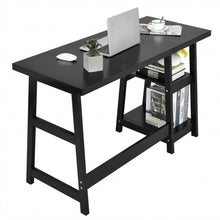 Load image into Gallery viewer, Trestle Computer Desk Home Office Workstation with Removable Shelves-Black