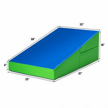 Load image into Gallery viewer, Incline Wedge Fitness Skill Tumbling Gymnastics Mat-Blue and Green