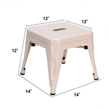 Load image into Gallery viewer, Set of 4 Lightweight Stackable Metal Tolix Kids Stool-Natural