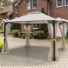 Load image into Gallery viewer, 12" x 10" Outdoor Double Top Patio Gazebo-Beige