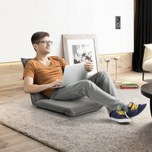 Load image into Gallery viewer, Adjustable 6 position Folding Lazy Man Sofa Chair Floor Chair-Gray