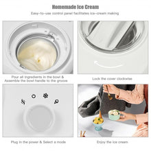 Load image into Gallery viewer, 1.1 QT Ice Cream Maker Automatic Frozen Dessert Machine with Spoon-White