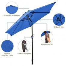 Load image into Gallery viewer, 10 ft Outdoor Market Patio Table Umbrella Push Button Tilt Crank Lift-Blue