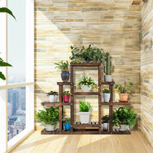 Load image into Gallery viewer, 6-Tier Flower Wood Stand Plant Display Rack Storage Shelf