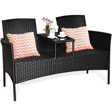 Load image into Gallery viewer, Patio Rattan Conversation Set Seat Sofa-Turquoise