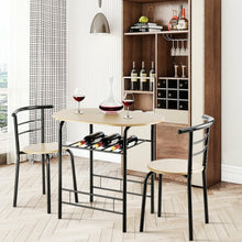 Load image into Gallery viewer, 3 pcs Home Kitchen Bistro Pub Dining Table 2 Chairs Set-Natural