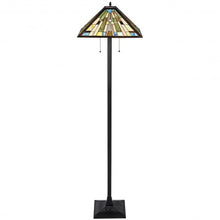 Load image into Gallery viewer, Tiffany-Style 2 Light Floor Lamp with 18" Stained Glass Shade
