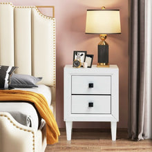 Load image into Gallery viewer, 2Pcs Multipurpose Retro Nightstand with 2 Drawers-White
