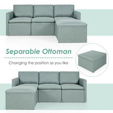 Load image into Gallery viewer, Convertible L-Shaped Sectional Sofa Couch with Reversible Chaise-Green