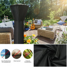 Load image into Gallery viewer, Patio Standing Propane Heater Cover Waterproof with Zipper and Bag-Black