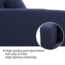 Load image into Gallery viewer, Upholstered Modern Fabric Love Seat Sofa-Blue