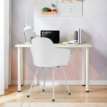 Load image into Gallery viewer, Set of 2 Metal Frame Modern Petal-Shape Plastic Dining Chair-White