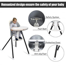 Load image into Gallery viewer, 3 in 1 Convertible Highchair with Detachable Double Trays-Gray