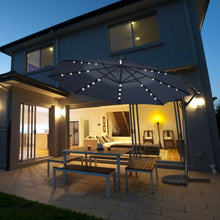 Load image into Gallery viewer, 10FT 360° Rotation Solar Powered LED Patio Offset Umbrella-Navy