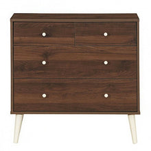 Load image into Gallery viewer, 4-Drawer Dresser Cabinet Storage Organizer Rubber Leg with Rail-Walnut