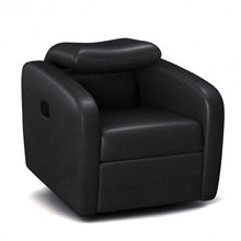 Load image into Gallery viewer, Contemporary Foldable-Back Leather Manual Recliner Sofa Chair-Black
