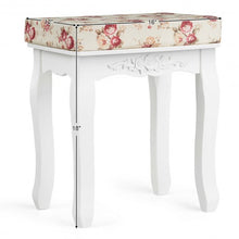 Load image into Gallery viewer, White Cushioned Vanity Stool Piano Seat