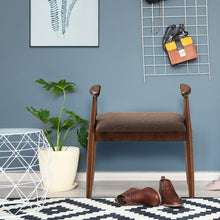 Load image into Gallery viewer, Solid Rubberwood Frame Upholstered Shoe Bench