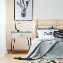 Load image into Gallery viewer, Nightstand Sofa End Table with One Drawer and Steel Pipe