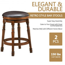 Load image into Gallery viewer, Set of 2 24" Swivel Leather Padded Bar Dining Stool
