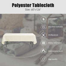Load image into Gallery viewer, 10 pcs 60" x 126" Rectangle Polyester Tablecloth-Ivory