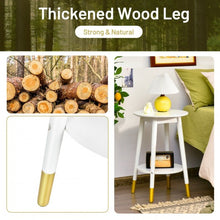 Load image into Gallery viewer, 2-Tier Round End Table with Storage Shelf for Home Office Decor Accent Side Table