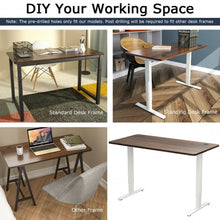 Load image into Gallery viewer, Universal Table Top for Office Relevance Desktop with 2 Cable Holes-Walnut