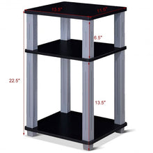 Load image into Gallery viewer, 3 Tier End Table Multipurpose Shelf Night Stand Display Shelving-Black