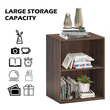 Load image into Gallery viewer, 2 Tier Open Night Stand End Table Sofa Side Storage Furniture-Walnut