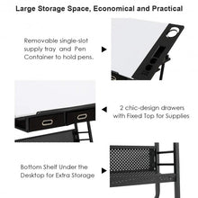Load image into Gallery viewer, Adjustable Drafting Table Drawing Desk w/ Drop Leaf & Drawers