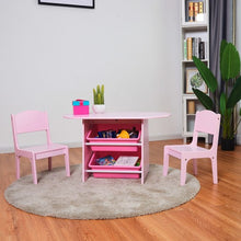 Load image into Gallery viewer, Kids Table and 2 Chairs Set with Storage Boxes