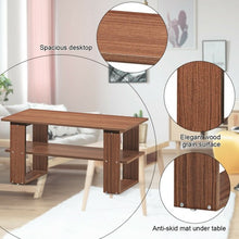 Load image into Gallery viewer, Coffee Table Living Room Furniture with Storage Shelf-Brown