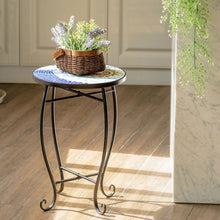 Load image into Gallery viewer, Outdoor Indoor Steel Accent Plant Stand Cobalt Table-Green
