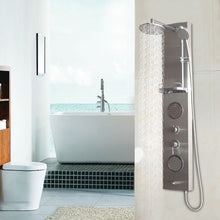 Load image into Gallery viewer, 55" Stainless Rainfall Shower Panel w/ Massage Jets