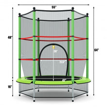 Load image into Gallery viewer, 55" Youth Jumping Round Trampoline with Safety Pad Enclosure-Green