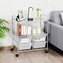 Load image into Gallery viewer, 4 Drawers Shelves Rolling Storage Cart Rack-Clear