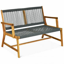 Load image into Gallery viewer, 2-Person Patio Acacia Wood Yard Bench-Gray